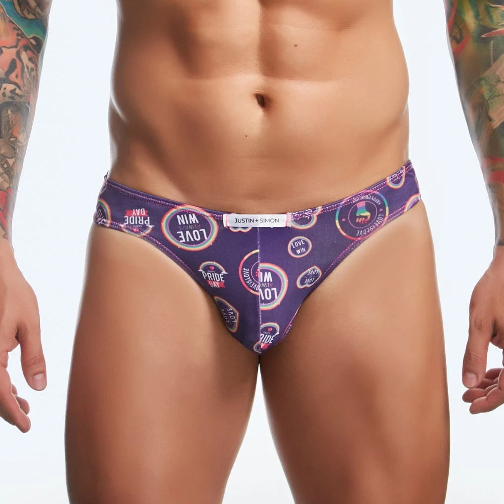 Mens Printed Bikini Briefs by J+S