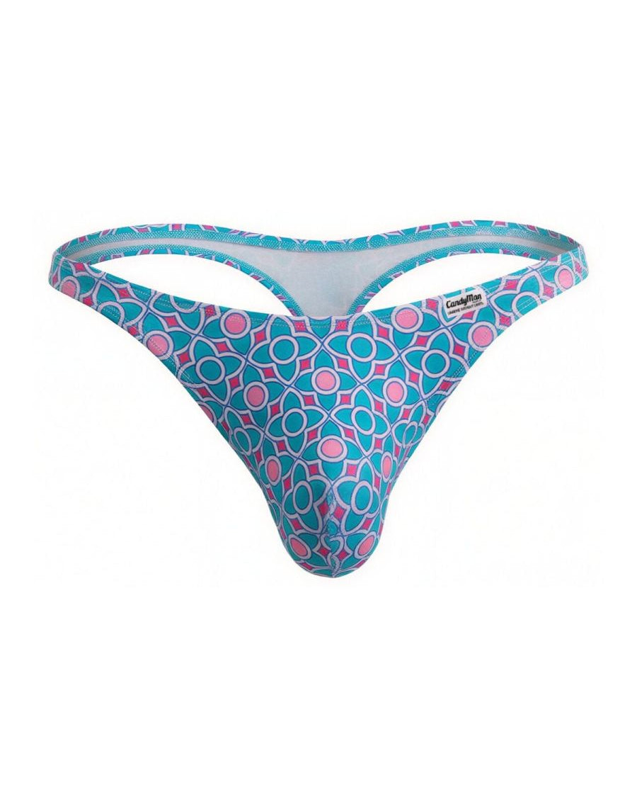 blue printed low-rise men's thong - CandyMan 99924 - view 1