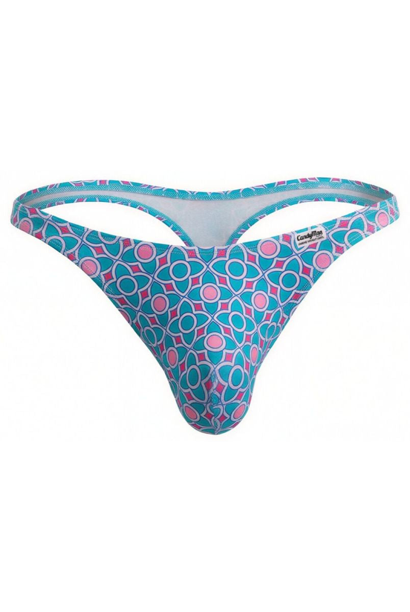 blue printed low-rise men's thong - CandyMan 99924 - view 1