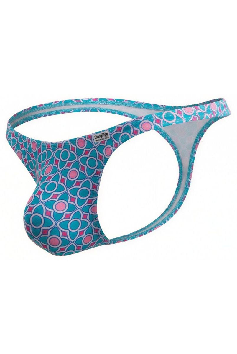blue printed low-rise men's thong - CandyMan 99924 - view 3