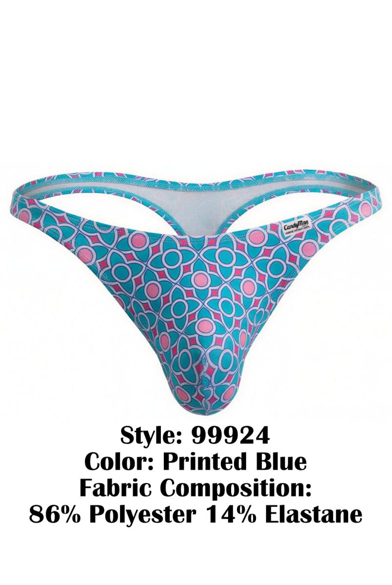 blue printed low-rise men's thong - CandyMan 99924 - view 4