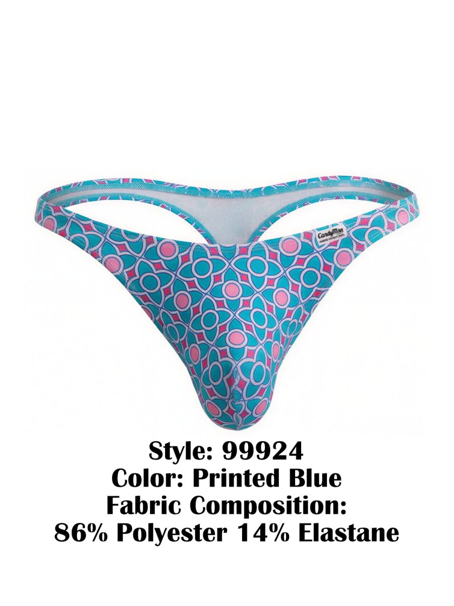 blue printed low-rise men's thong - CandyMan 99924 - view 4