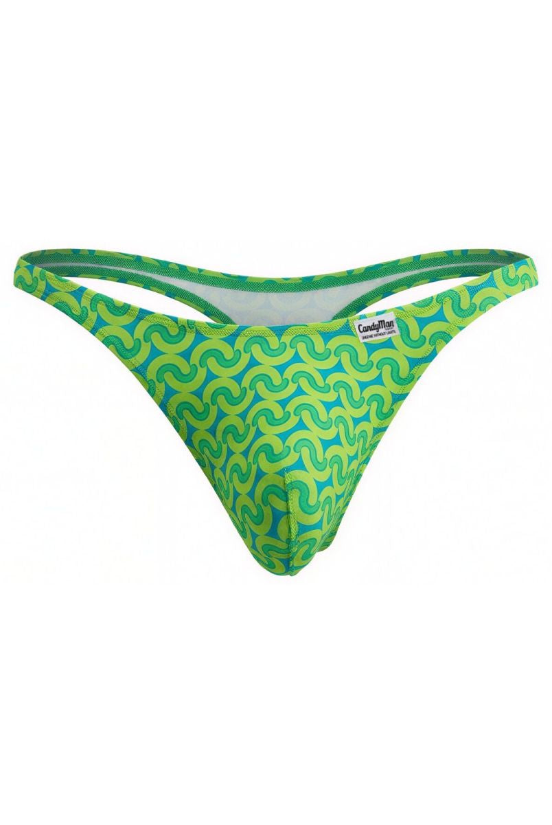 green printed low-rise men's thong - CandyMan 99924 - view 1