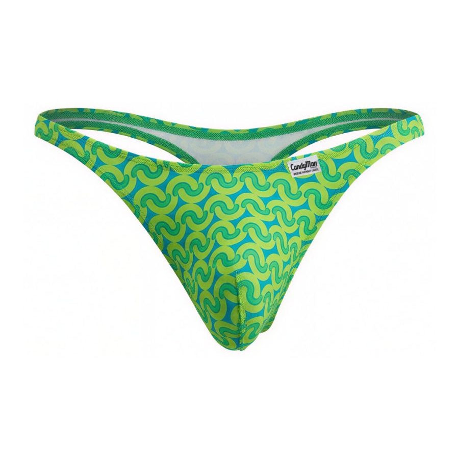green printed low-rise men's thong - CandyMan 99924 - view 1