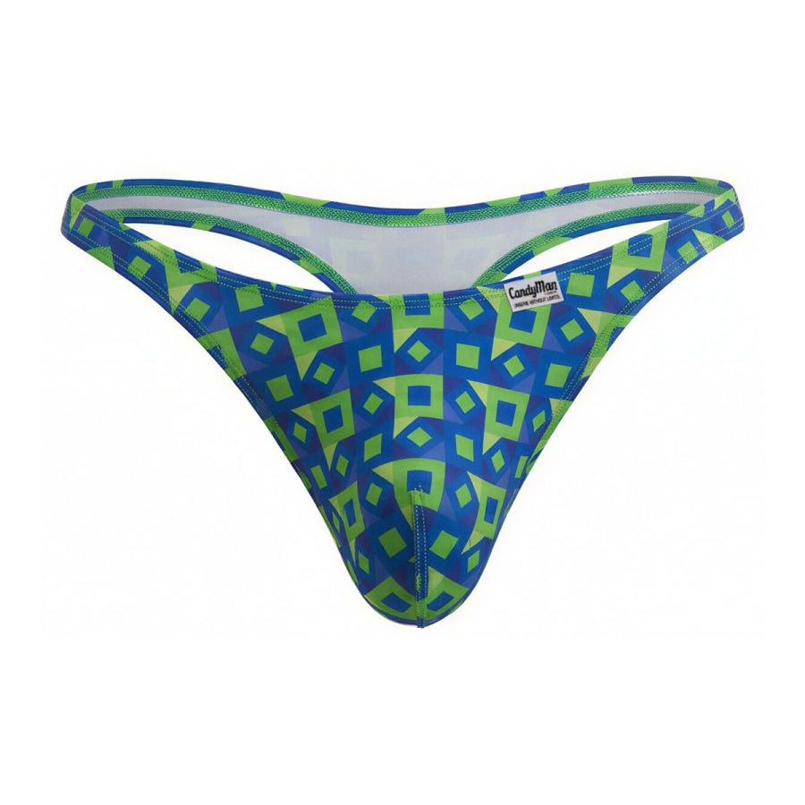 navy printed low-rise men's thong - CandyMan 99924 - view 1