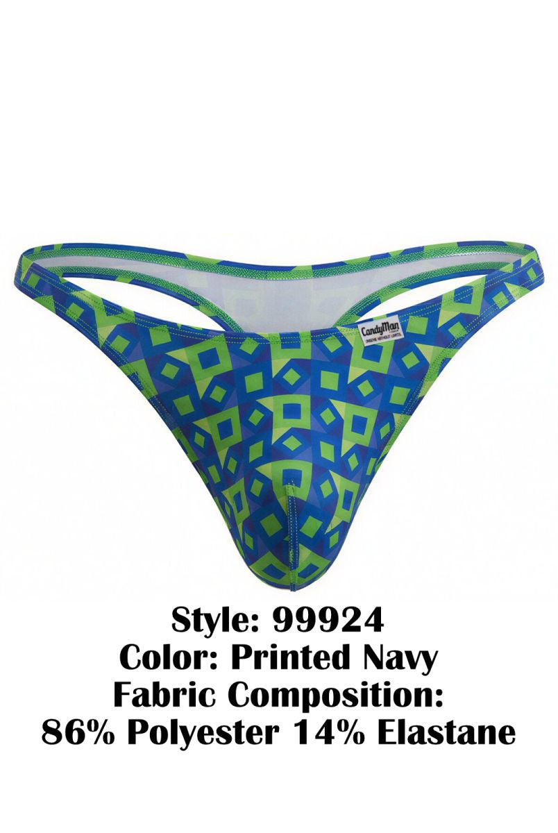 navy printed low-rise men's thong - CandyMan 99924 - view 4