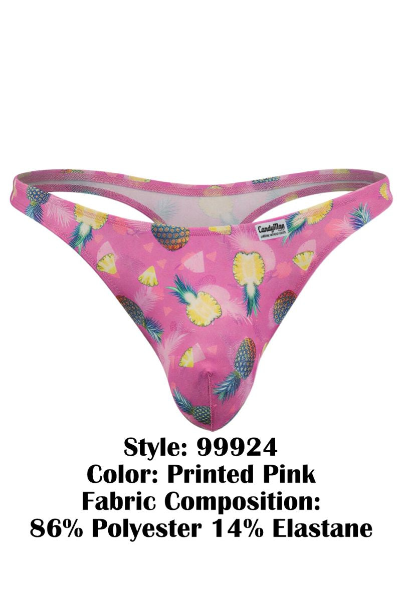 pink printed low-rise men's thong - CandyMan 99924 - view 4