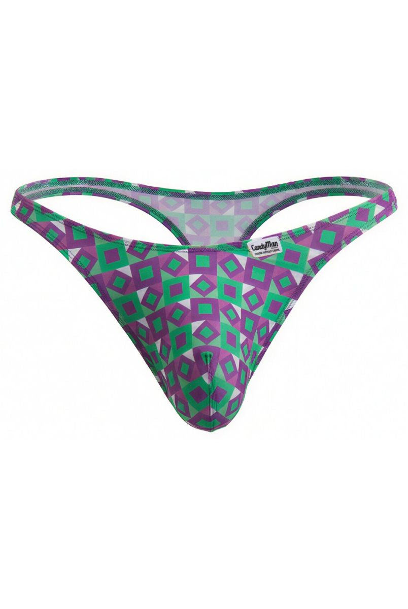 purple printed low-rise men's thong - CandyMan 99924 - view 1