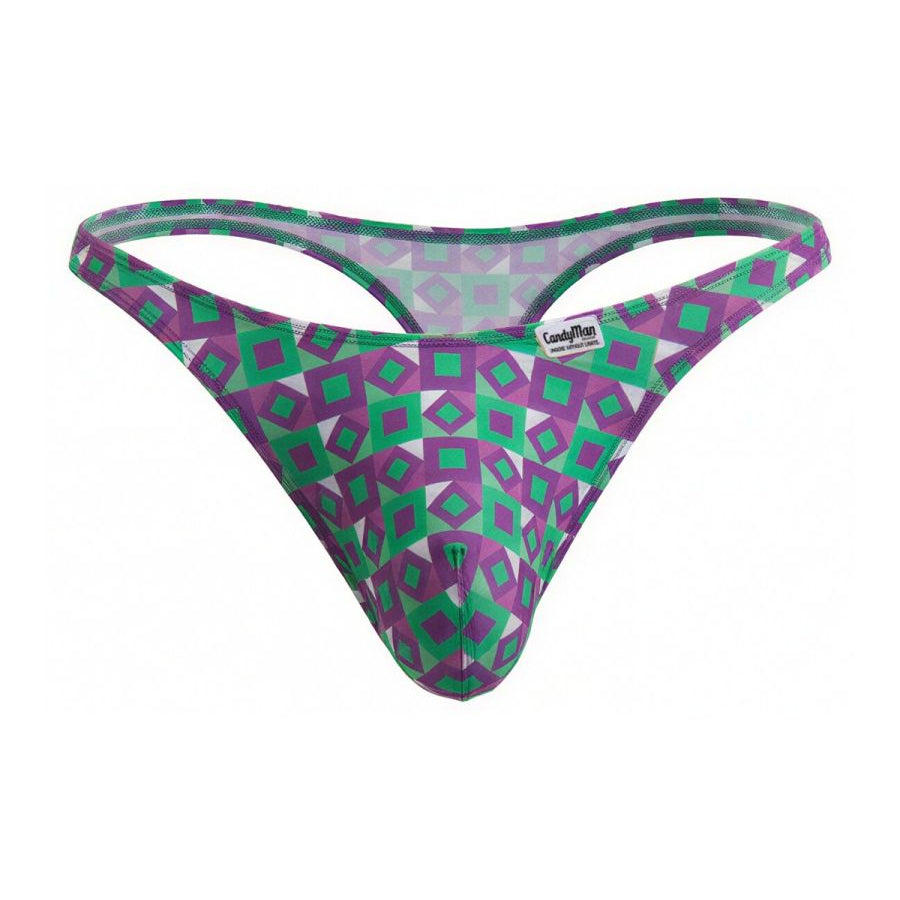 purple printed low-rise men's thong - CandyMan 99924 - view 1
