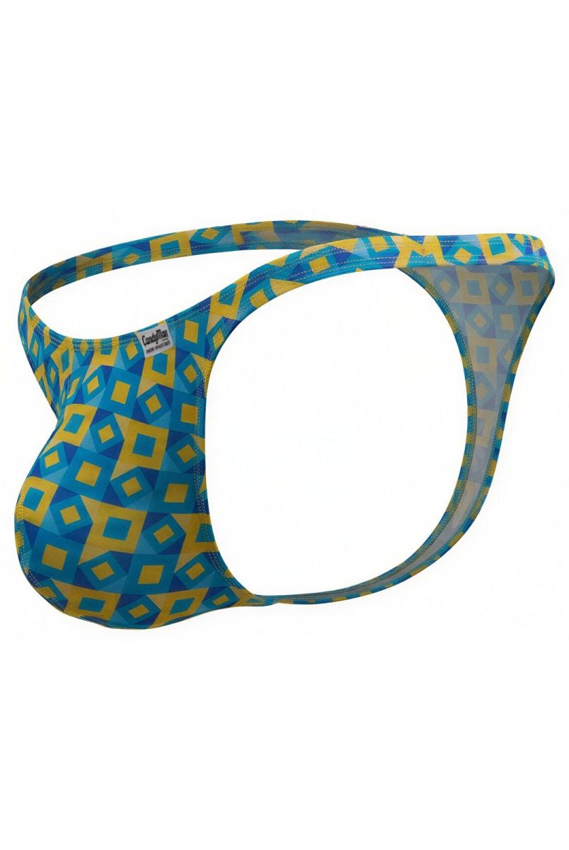 turquoise printed low-rise men's thong - CandyMan 99924 - view 3