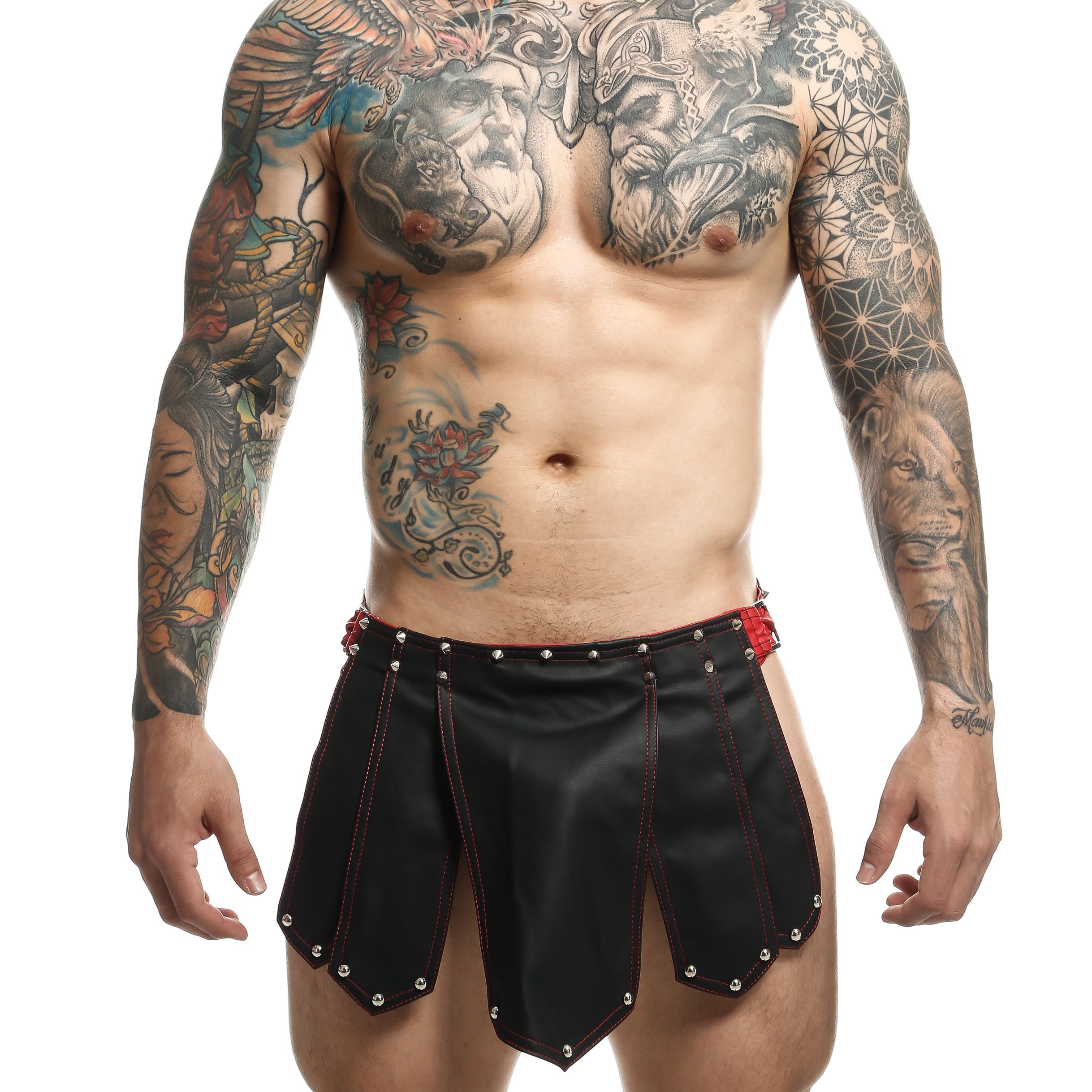 Mens Roman Skirt Leather
