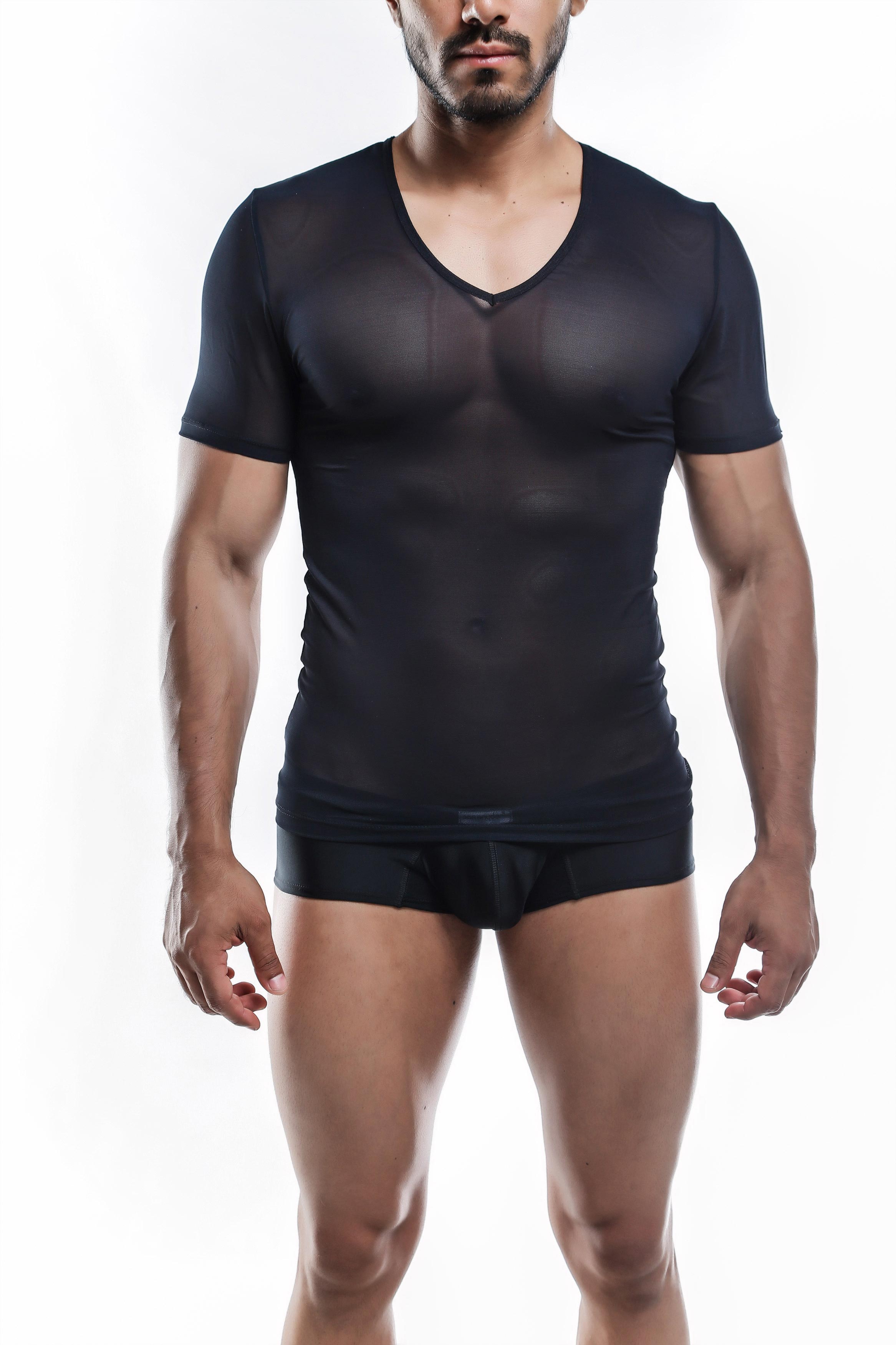 Joe Snyder V Neck -Small-Black Mesh