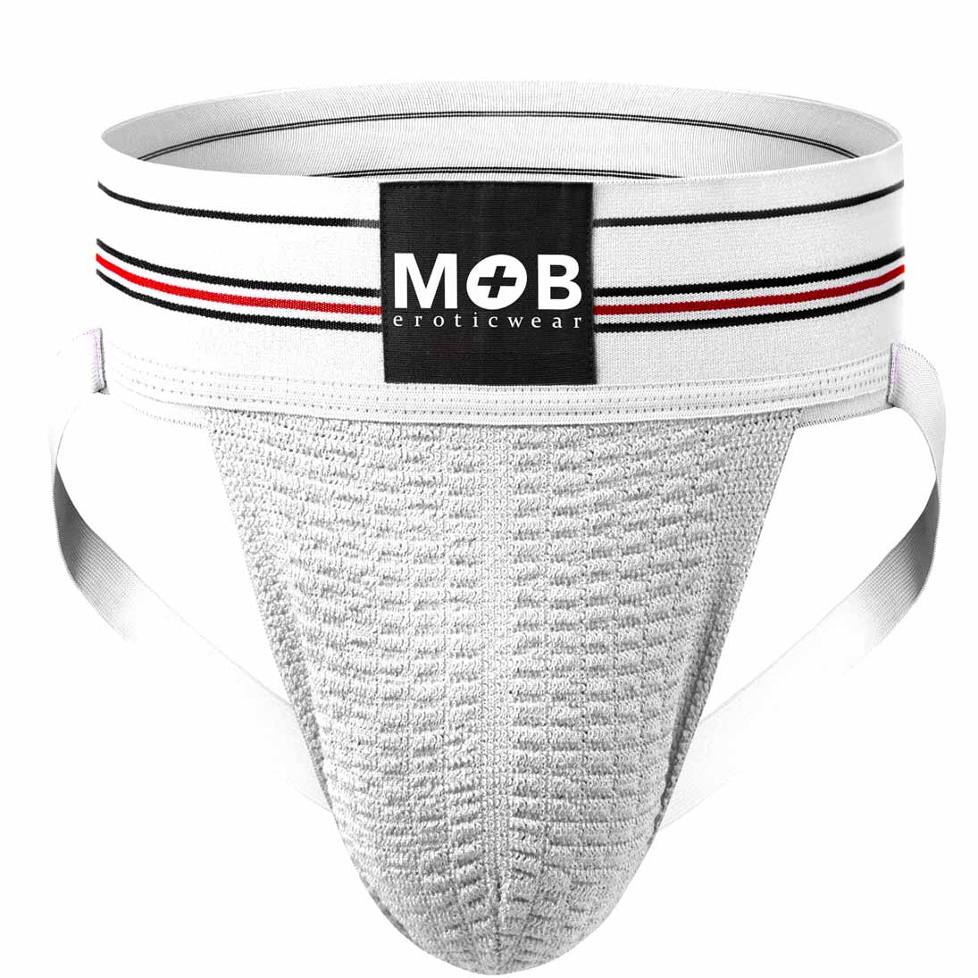 MOB Fetish Classic Wide Jockstrap-White 3D View