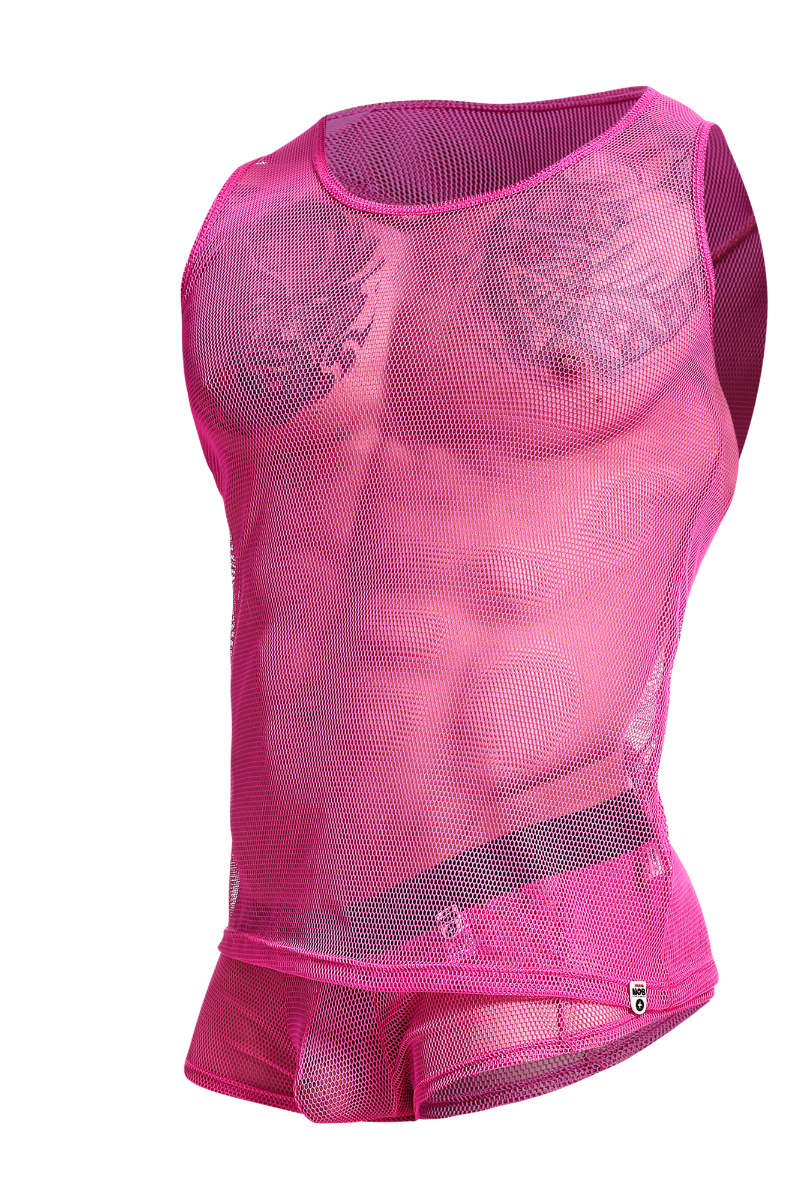 MOB Fishnet Tanktop -Hot Pink-Large