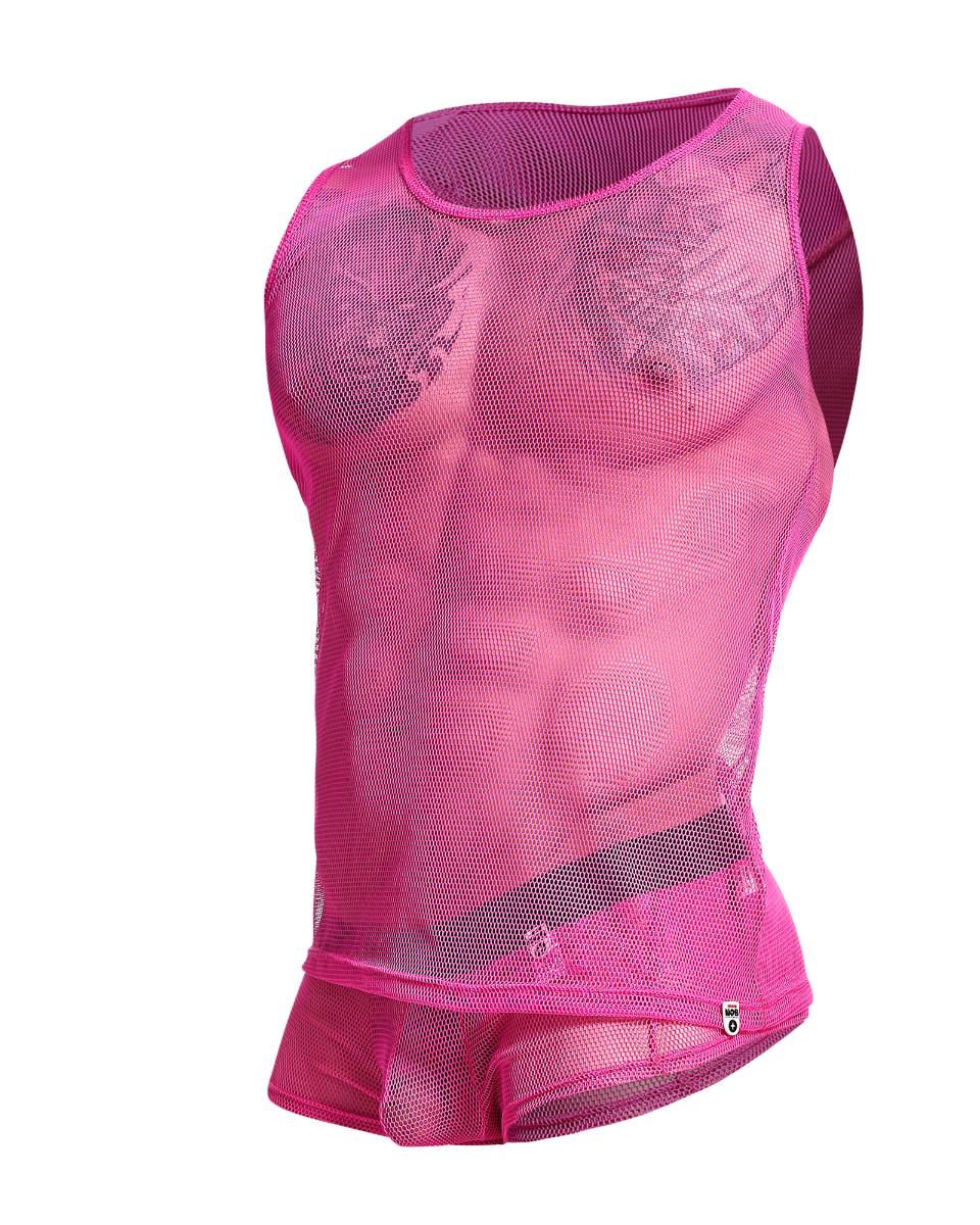 MOB Fishnet Tanktop -Hot Pink-Small
