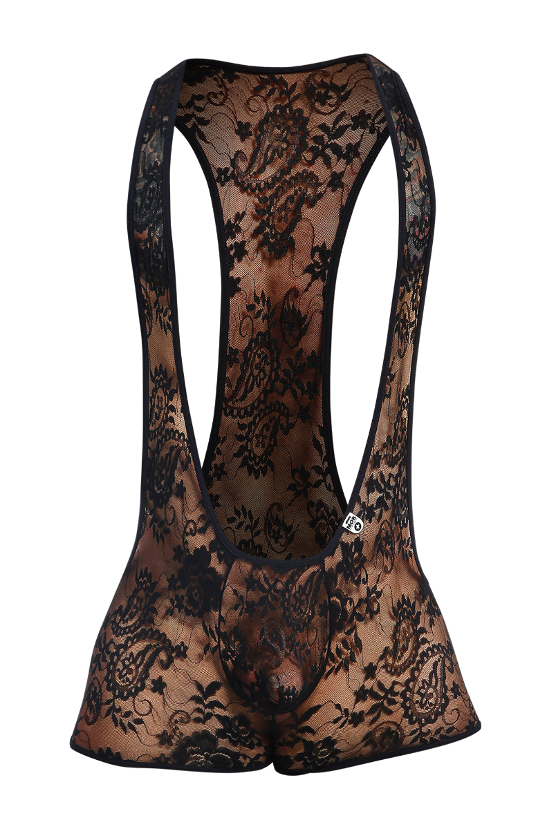 MOB Singlet-BlackLaceBlack-Small