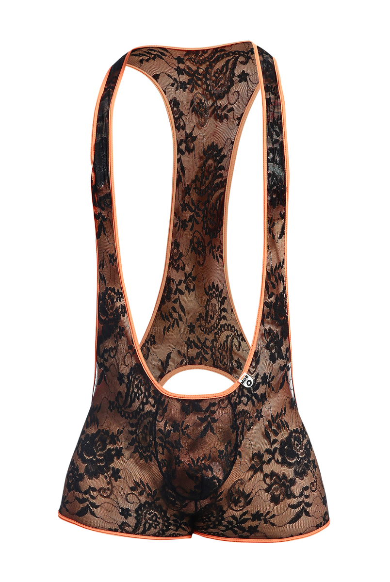 MOB Singlet-LaceBlackOrange-Large