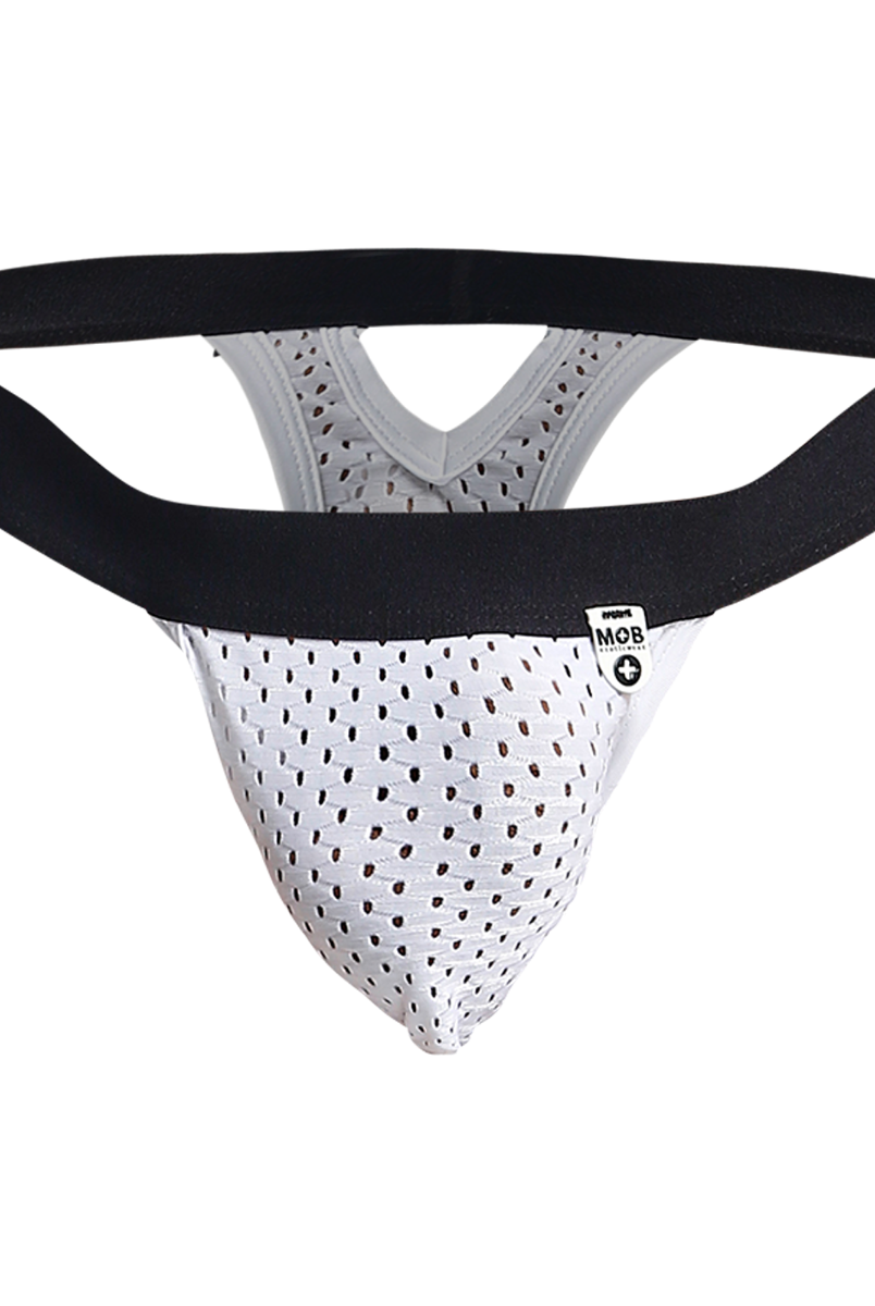 MOB Mesh Y Thong-White-Large/X-Large