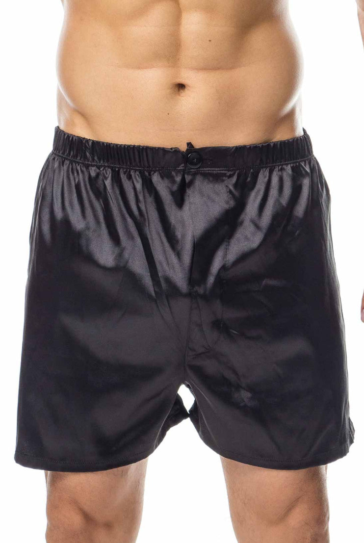 Premium men's satin shorts offering comfort and elegance, ideal for lounging or warm weather wear.