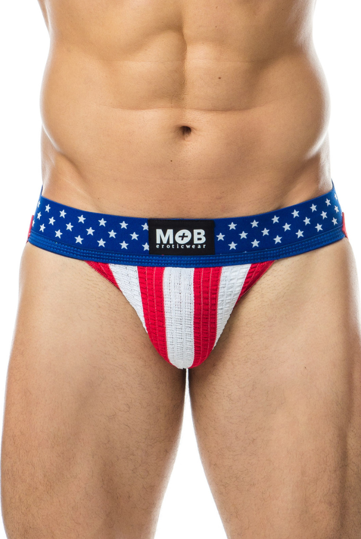 USA Flag Jockstrap, Stars on the waistband and bangles on the pouch.