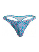 blue printed low-rise men's thong - CandyMan 99924 - view 1