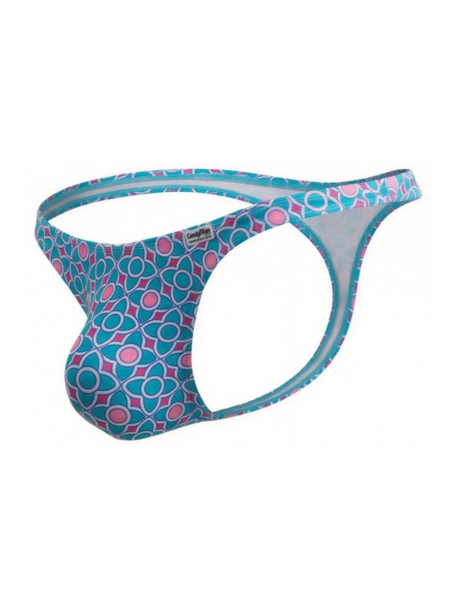 blue printed low-rise men's thong - CandyMan 99924 - view 3