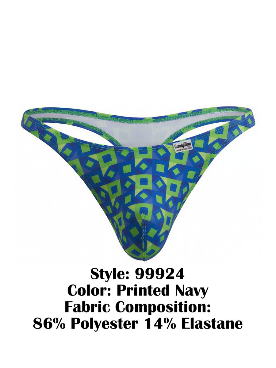 navy printed low-rise men's thong - CandyMan 99924 - view 4