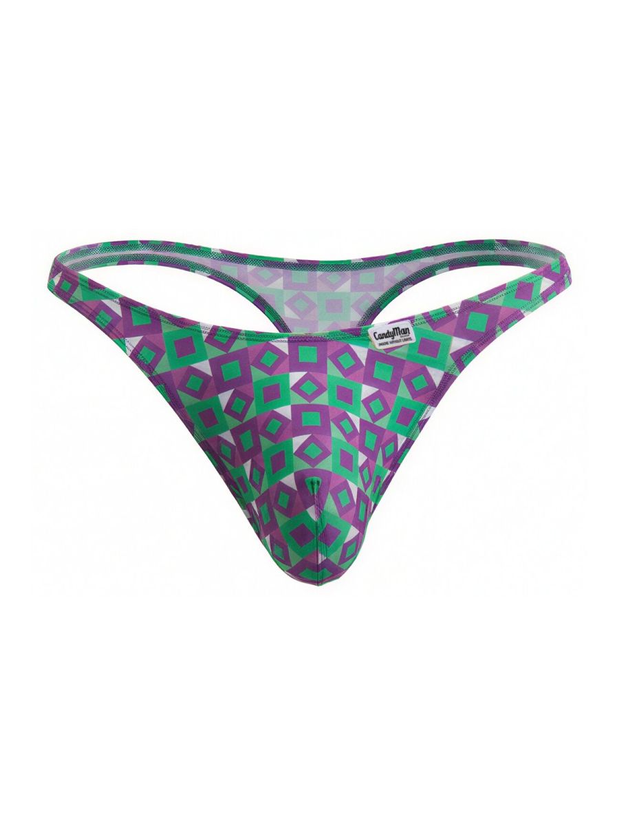 purple printed low-rise men's thong - CandyMan 99924 - view 1