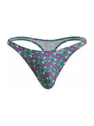 purple printed low-rise men's thong - CandyMan 99924 - view 1