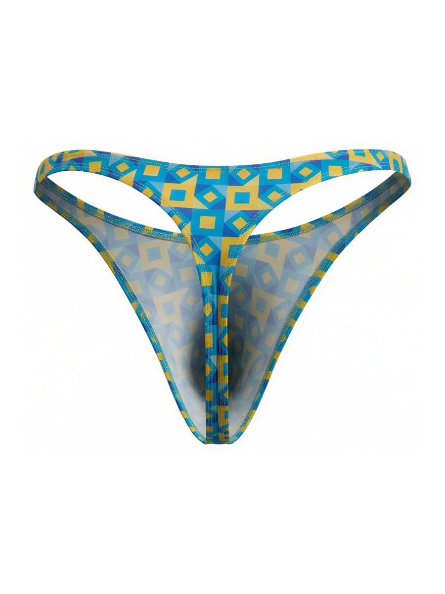 turquoise printed low-rise men's thong - CandyMan 99924 - view 2