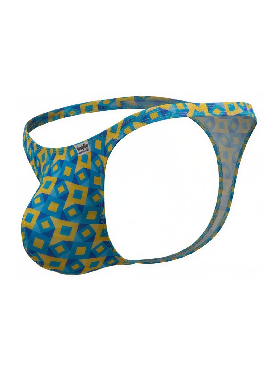 turquoise printed low-rise men's thong - CandyMan 99924 - view 3
