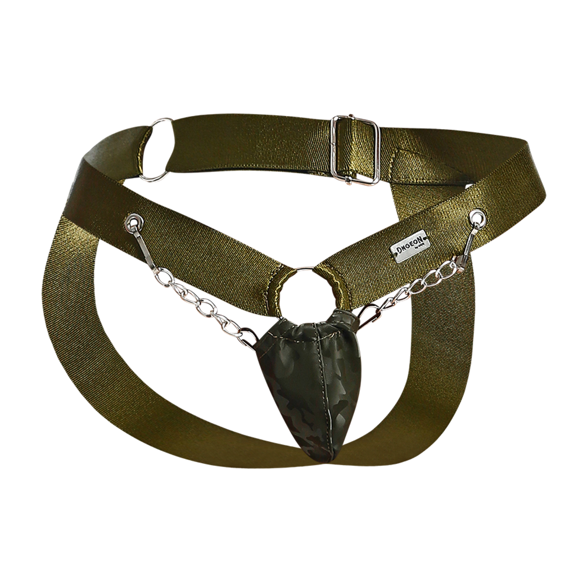 Chain Jockstrap Camo Faux Leather by DNGEON