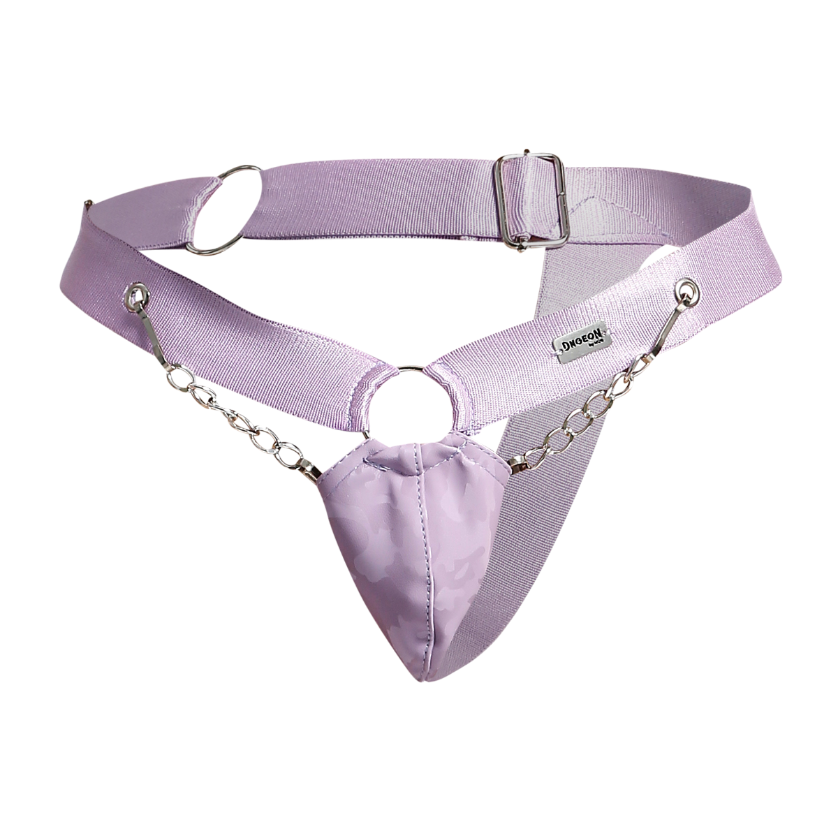 Chain Jockstrap Camo Faux Leather by DNGEON