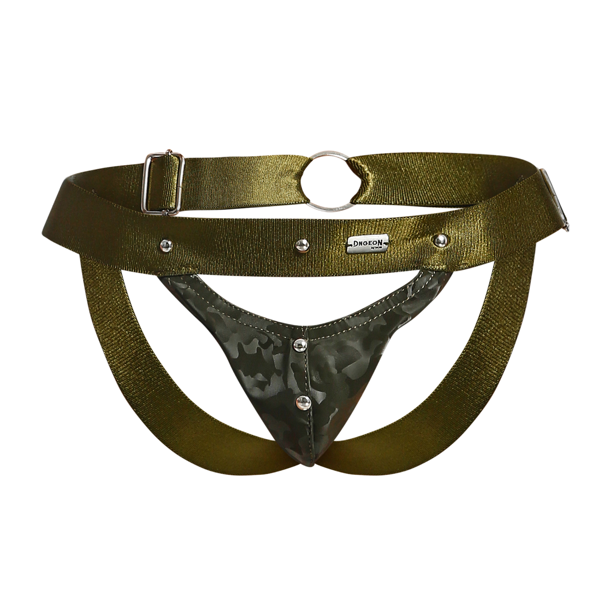 Peekaboo Jockstrap Camo Faux Leather by DNGEON