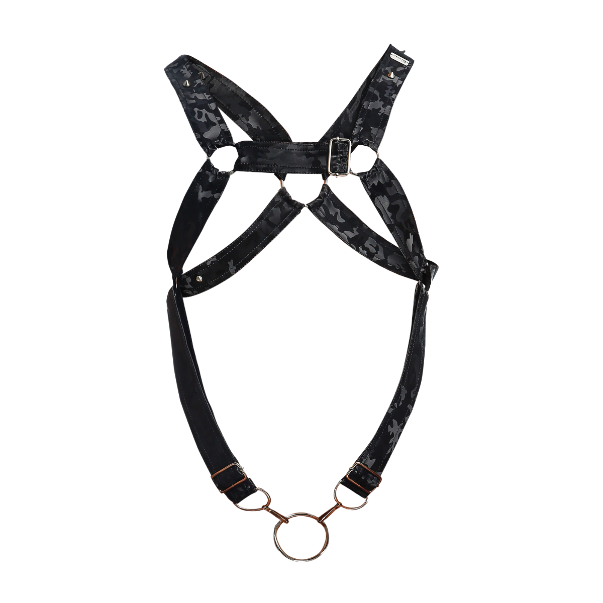 Cross Ring Harness Camo Faux Leather by DNGEON