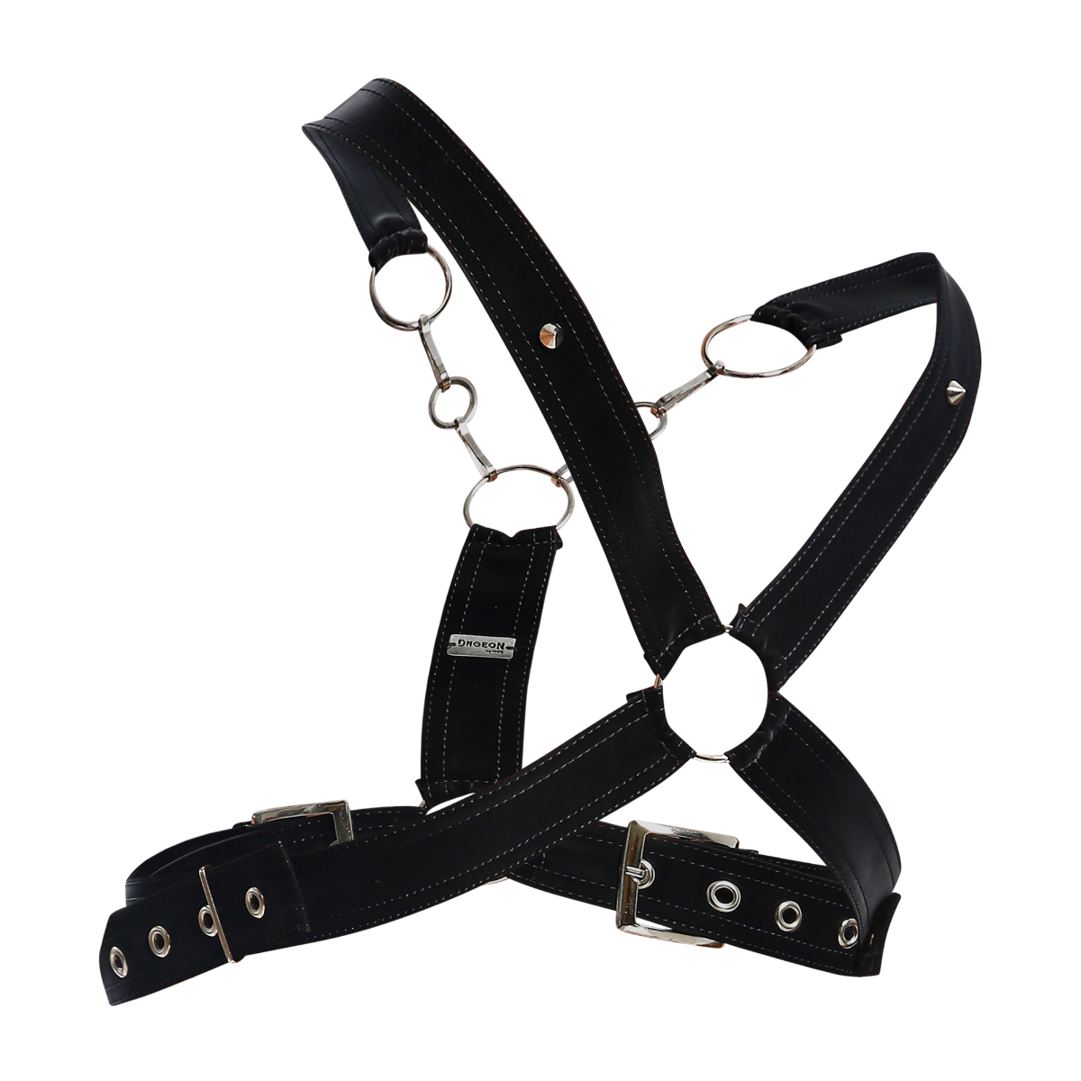 Cross Chain Harness Animal Faux Leather by DNGEON