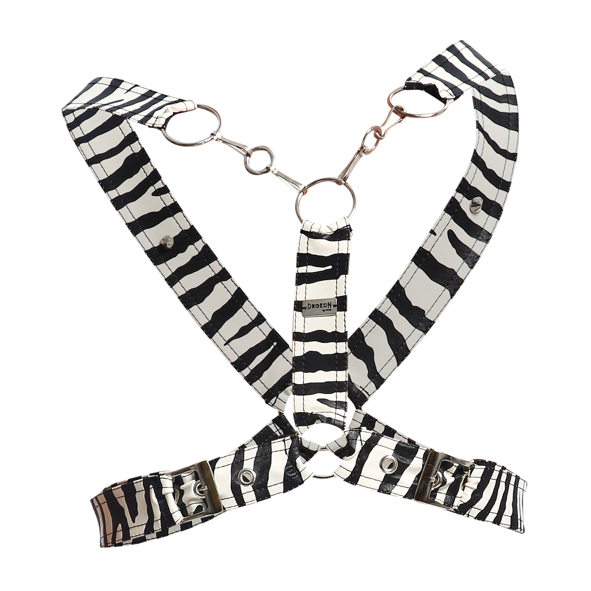 Cross Chain Harness Animal Faux Leather by DNGEON