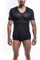 Joe Snyder V Neck Black Mesh 