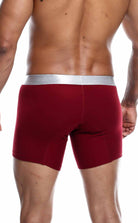 Boxer Brief Pima back view wine color nylon