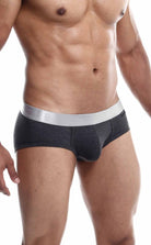 Brief Pima front view grey color nylon