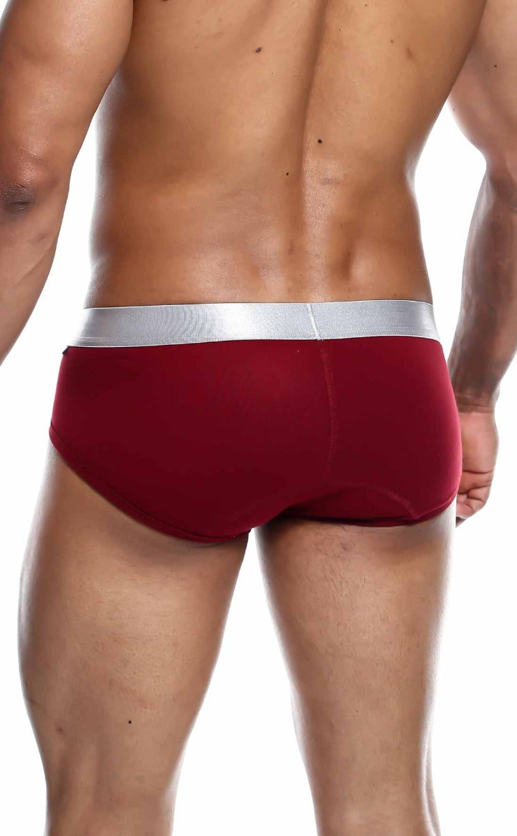 Brief Pima back view wine color nylon