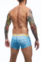 Trunk hipster back view print color blue with yellow