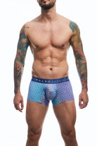 Trunk hipster front view print color blue 