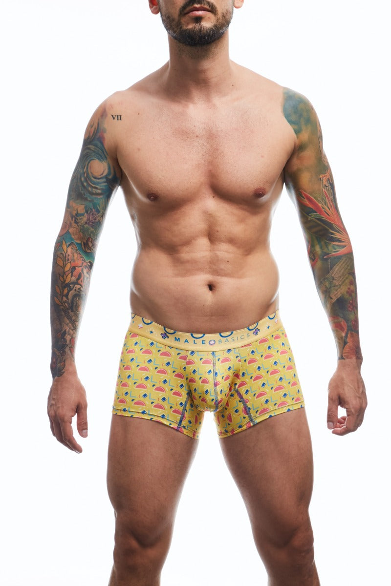 Trunk hipster front view print color yellow