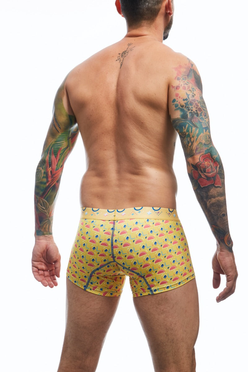 Trunk hipster back view print color yellow