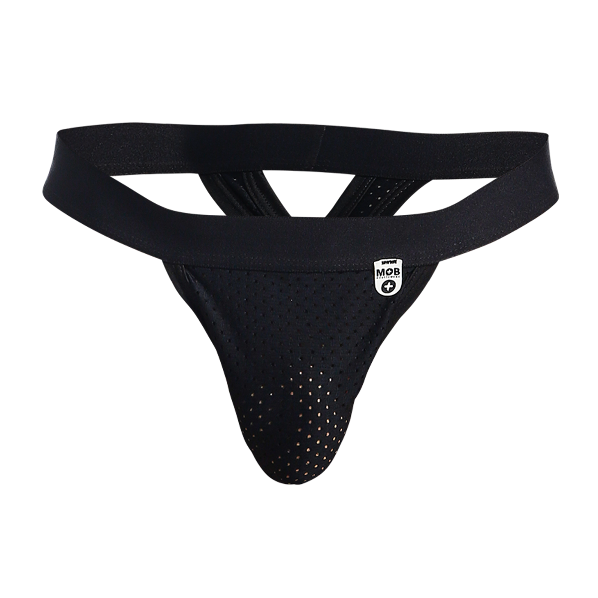 MOB Mesh Y Thong-Black-Large/X-Large