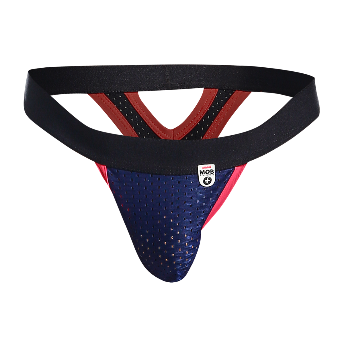 MOB Mesh Y Thong-BlackMagenta-Large/X-Large