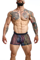 MOB Mesh Boxer, showcasing premium mesh design, available in diverse shades from passionate redmesh to celestial galactic, ethically crafted in Colombia.