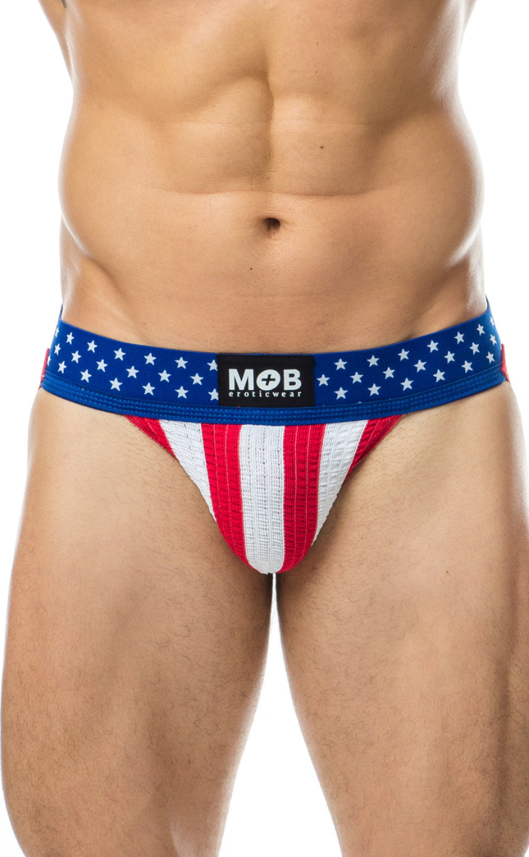 USA Flag Jockstrap, Stars on the waistband and bangles on the pouch.