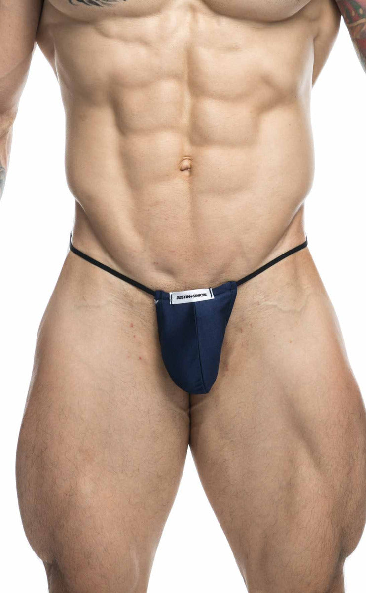 Justin+Simon G-string Bulge designed for men seeking a sexy and confident look. Features a supportive pouch for enhancement, crafted with stretchy fabric for a tailored fit. Suitable as both underwear and swimwear with non-see-through material when wet, a